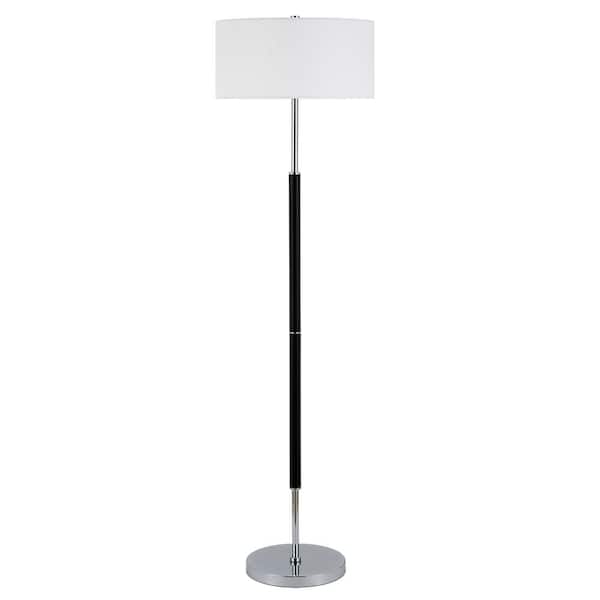 Meyer&Cross Simone 61.5 in. Matte Black and Polished Nickel Floor Lamp