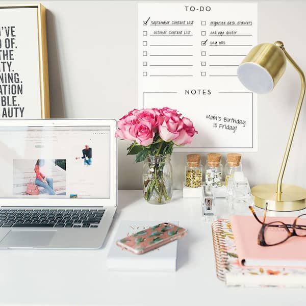 Peel and Stick Dry Erase To-Do List Wall Decal, White, (Covers 8 in. x 10 in.)