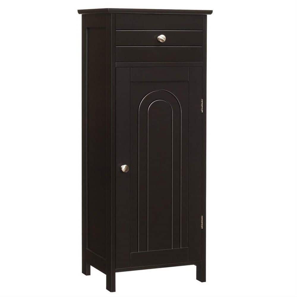 Dracelo 14 in. W x 12 in. D x 34.5 in. H Brown Freestanding Bathroom