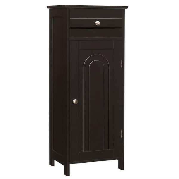 IWELL Storage Cabinet, Bathroom Floor Cabinet with 2 Drawers & 2 Shelves,  Freestanding Accent Cabinet for Living Room, Bedroom, Office, Black, 23.6  L