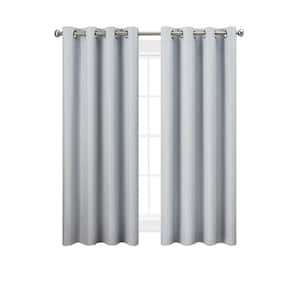 Ultimate Light Gray Blackout Grommet Curtain - 52 in. W x 63 in. L (2-Panels)