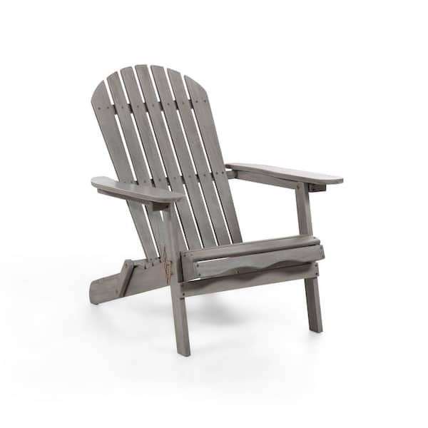 GREEMOTION Elk Gray Eucalyptus Wood Folding Adirondack Chair