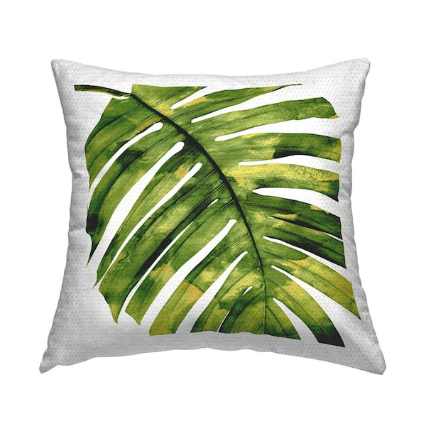 Stupell Industries Bold Monstera Leaf Tropical Green Square Outdoor Throw Pillow