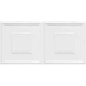 Town Square White Matte 2 ft. x 4 ft. PVC Faux Tin Lay In or Glue Up Ceiling Tile (80 sq. ft./case)