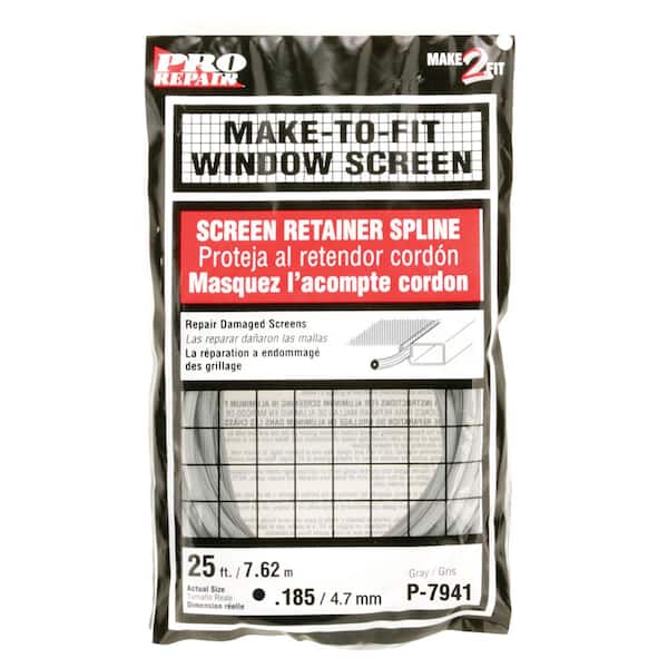 Prime-Line 0.185 in. x 25 ft. Roll Gray Vinyl Screen Spline