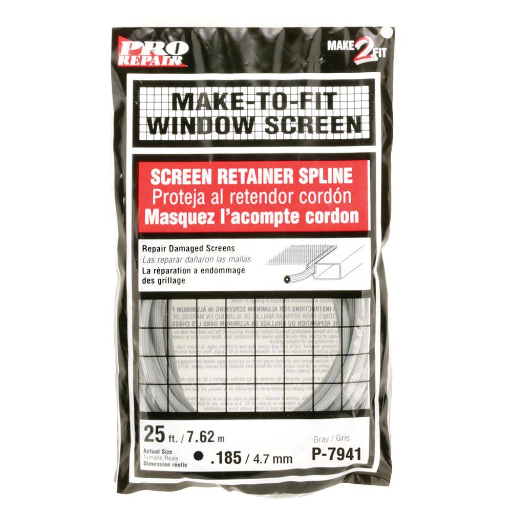 .185 Screen Spline Vinyl Aluminum & Fiberglass Screening Gray 500 ft 3/16 in .185 Screen Spline Vinyl Aluminum & Fiberglass Screening Gray 500 ft 3/16 in