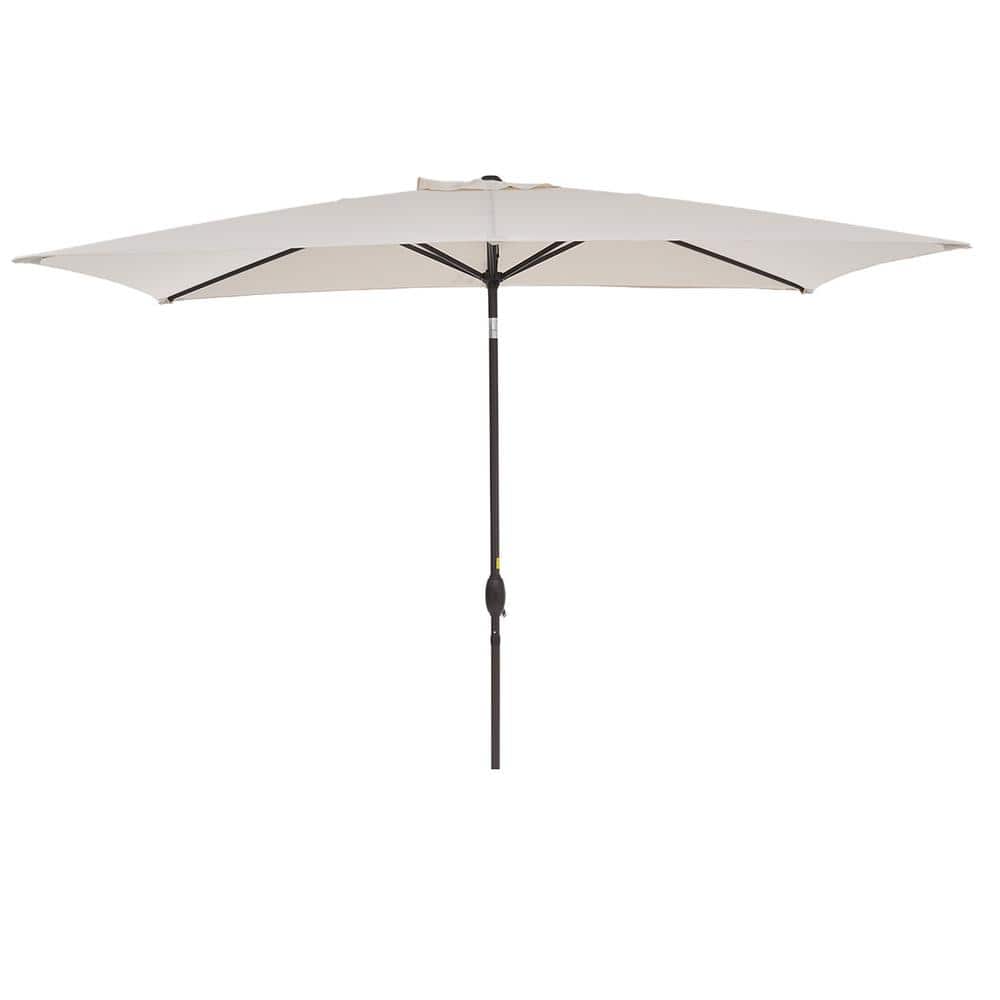 10 ft. x 6.5 ft. Outdoor Market Tilt Patio Umbrella in Beige with Crank
