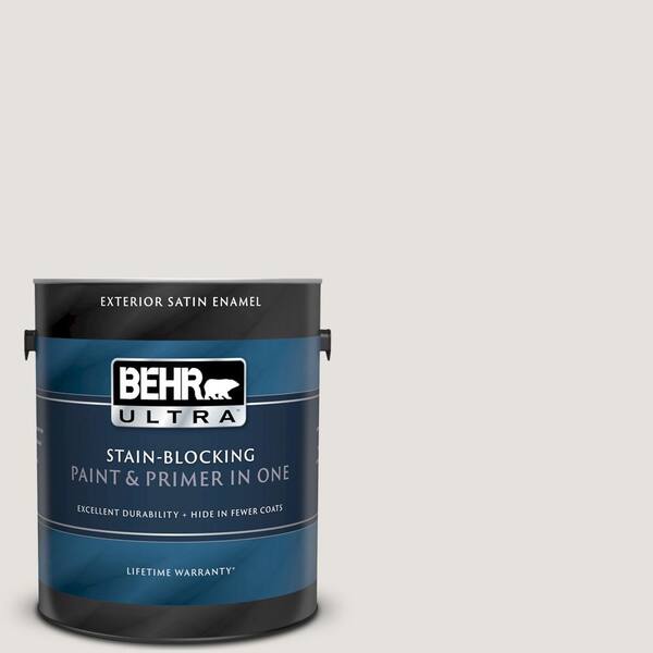 BEHR ULTRA 1 gal. #UL260-13 Painters White Satin Enamel Exterior Paint and Primer in One