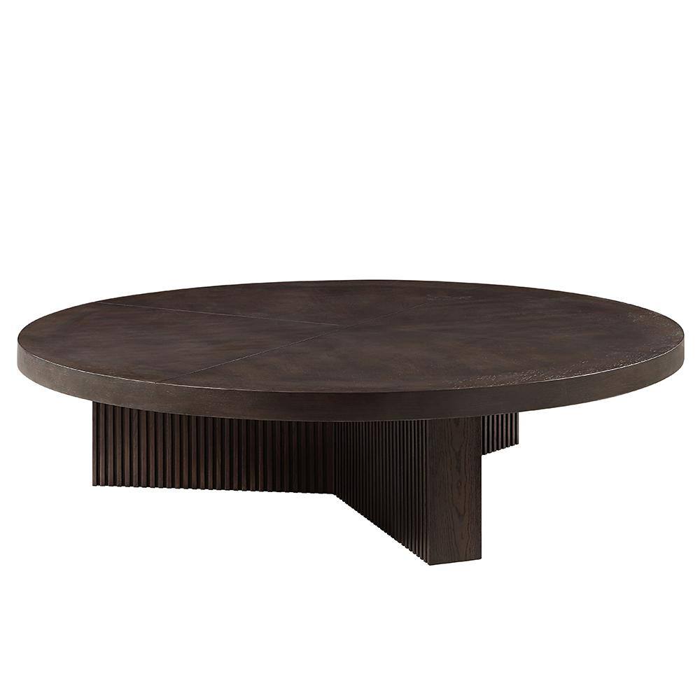 Guido 60" Dark Brown Oak Round Coffee Table