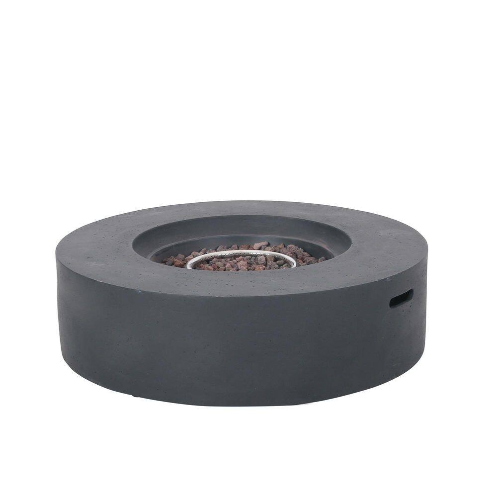 39 in. Dark Gray Circular Propane Outdoor Fire Pit