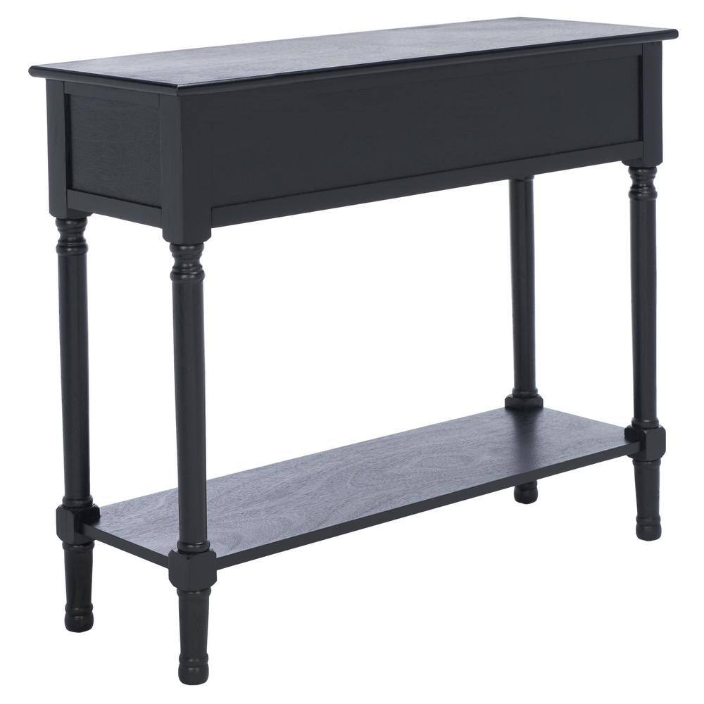Peyton Black Wood and Metal Hallway Table with Storage