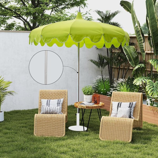 7 ft patio umbrella green Garsing 7FT Outdoor Wasabi Green Curve Pagoda Market Patio Umbrella