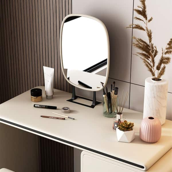 Green Modern Wood Makeup Vanity Acrylic Clear and Gold Dressing Table