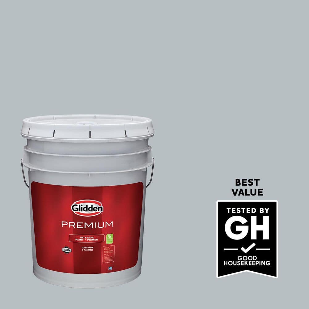 Glidden Premium 5 gal. PPG1012-4 Gray Frost Semi-Gloss Interior