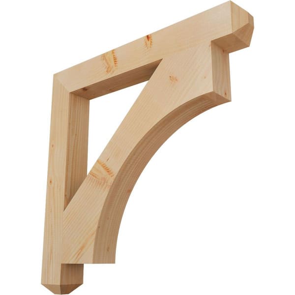 Ekena Millwork 3.5 in. x 32 in. x 32 in. Douglas Fir Westlake Craftsman Smooth Bracket