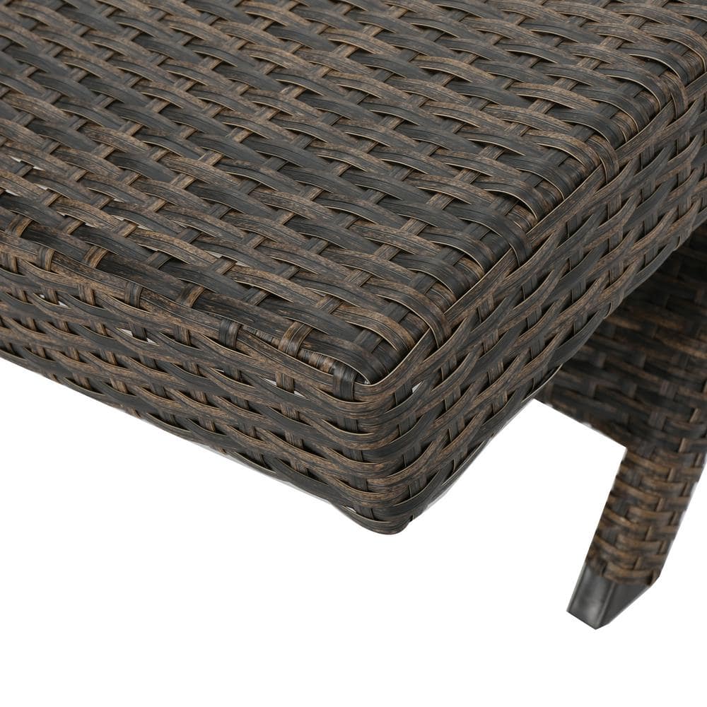 Mixed Mocha Wicker and Aluminum Outdoor Chaise Lounge Set of 2