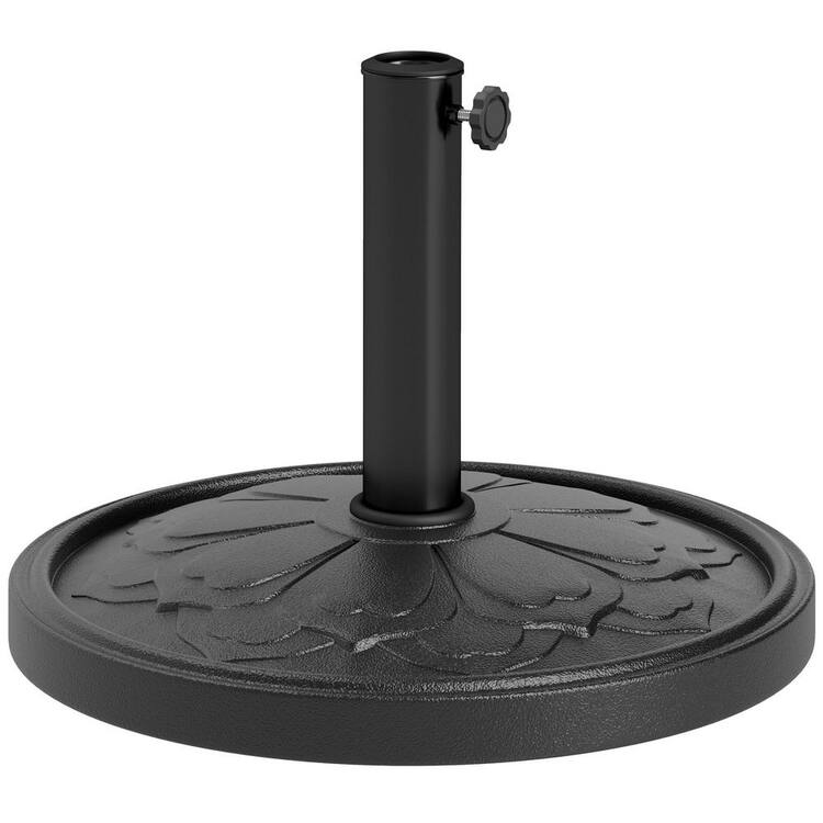 Outsunny Outdoor Umbrella Stand Base, 26 lbs. Resin Patio Umbrella Base in Black