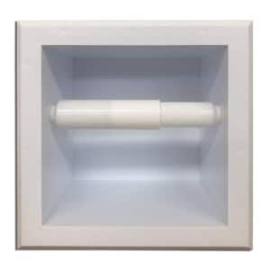 Ridge White Recessed Plastic Toilet Paper Holder