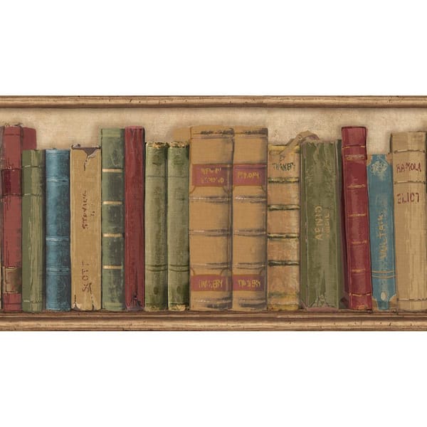 Chesapeake Reynolds Green Books Green Wallpaper Border