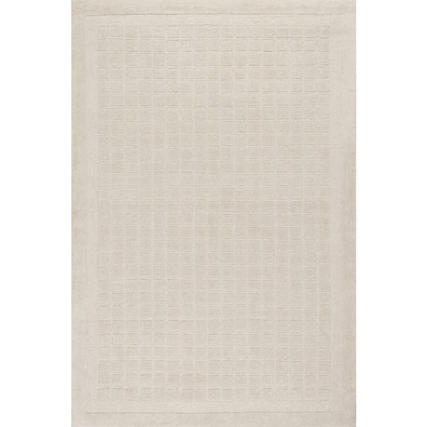 Fritz Checked Wool Beige 8 ft. x 10 ft. Indoor Area Rug