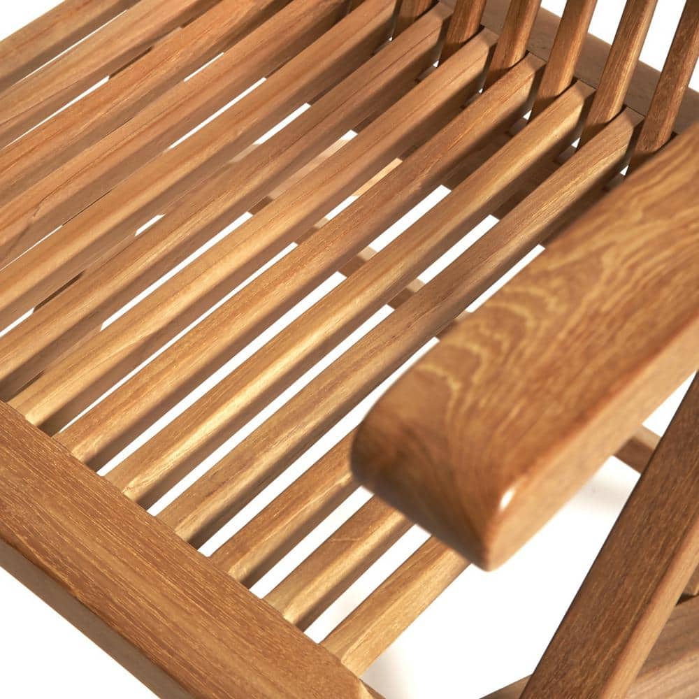 Honey Teak Wood Folding Dining Armchair
