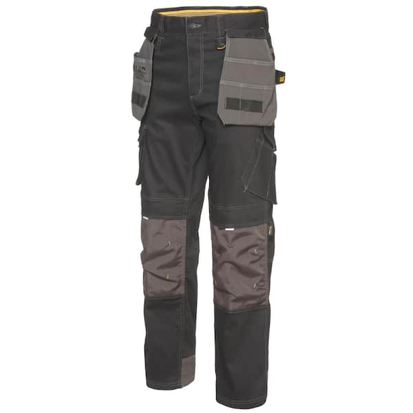 Caterpillar H20 Defender Men's 44 in. W x 30 in. L Black/Graphite Cotton/Polyester Water Resistant Stretch Cargo Work Pant