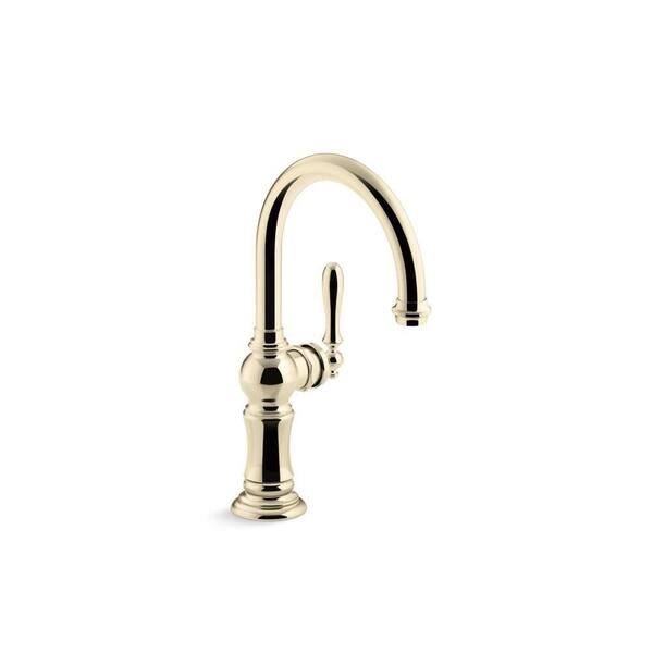 KOHLER Artifacts Single-Handle Bar Faucet in Vibrant French Gold