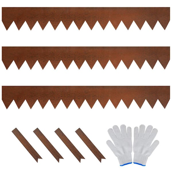Worth Garden 40 in. x 5.5 in. 14-Gauge COR-TEN Steel Landscape Edging (3-Pack)