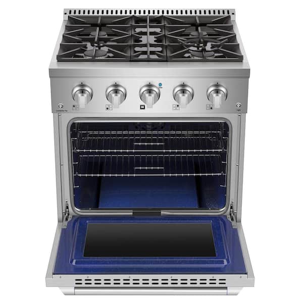 30 in. 4.2 cu. ft. Gas Range with 4 Sealed Ultra High-Low Burners in Stainless Steel