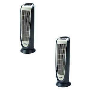 1500-Watt 22.8 in. Black Electric Tower Convection Ceramic Space Heater with Cool-to-Touch Exterior (2-Pack)