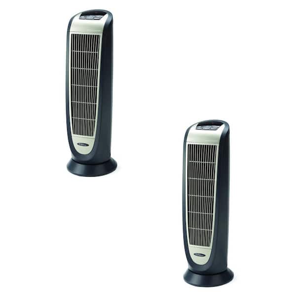 Lasko 1500-Watt 22.8 in. Black Electric Tower Convection Ceramic Space Heater with Cool-to-Touch Exterior (2-Pack)