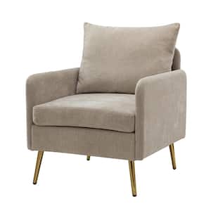 Magnesia Tan Armchair with Adjustable Metal Legs and Removable Cushion