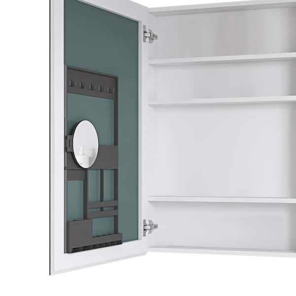 24 in. W x 36 in. H Rectangular Engineered Wood Medicine Cabinet with Mirror and Left Opening Door