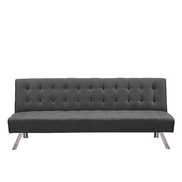 ATHMILE 70.08 in. Wide Dark Gray Armless Fabric Straight Twin Sofa