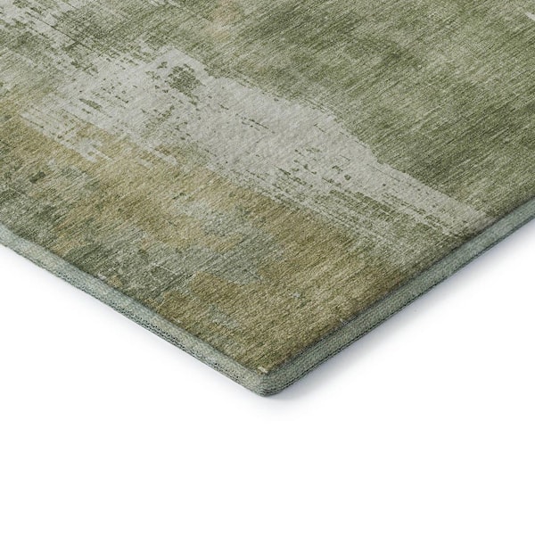 Mayfield Premium Machine Washable Abstract AMF1649 Sage 8 ft. x 10 ft. Area Rug