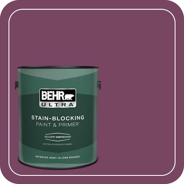 BEHR ULTRA 1 gal. #690B-7 Plum Jam Extra Durable Semi-Gloss Enamel Interior Paint & Primer