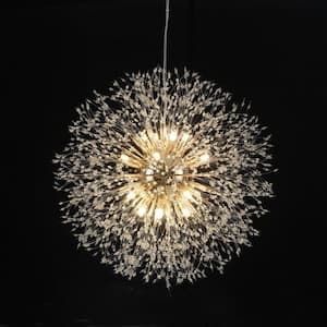 Calzada 16-Light Gold Decor Dandelion Firework Chandelier with Bulbs