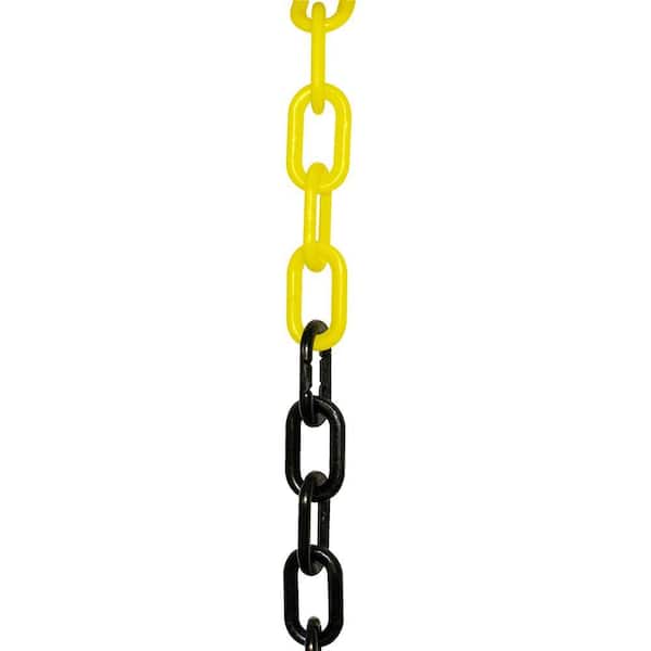 2 in. x 100 ft. Heavy-Duty Plastic Chain in Bi-Color Black/Yellow