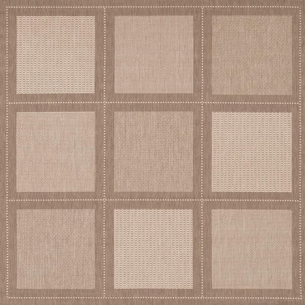 Couristan Recife Summit Natural Cocoa 8 ft. x 8 ft. Indoor/Outdoor Square Area Rug