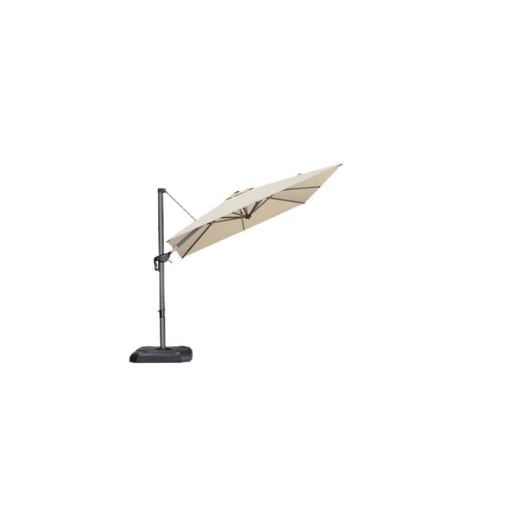 9 ft. x 11.5 ft. Outdoor Patio Umbrella Cantilever Umbrella Aluminum 360° Rotation Umbrella with Base, Beige price history on PriceWatchPro