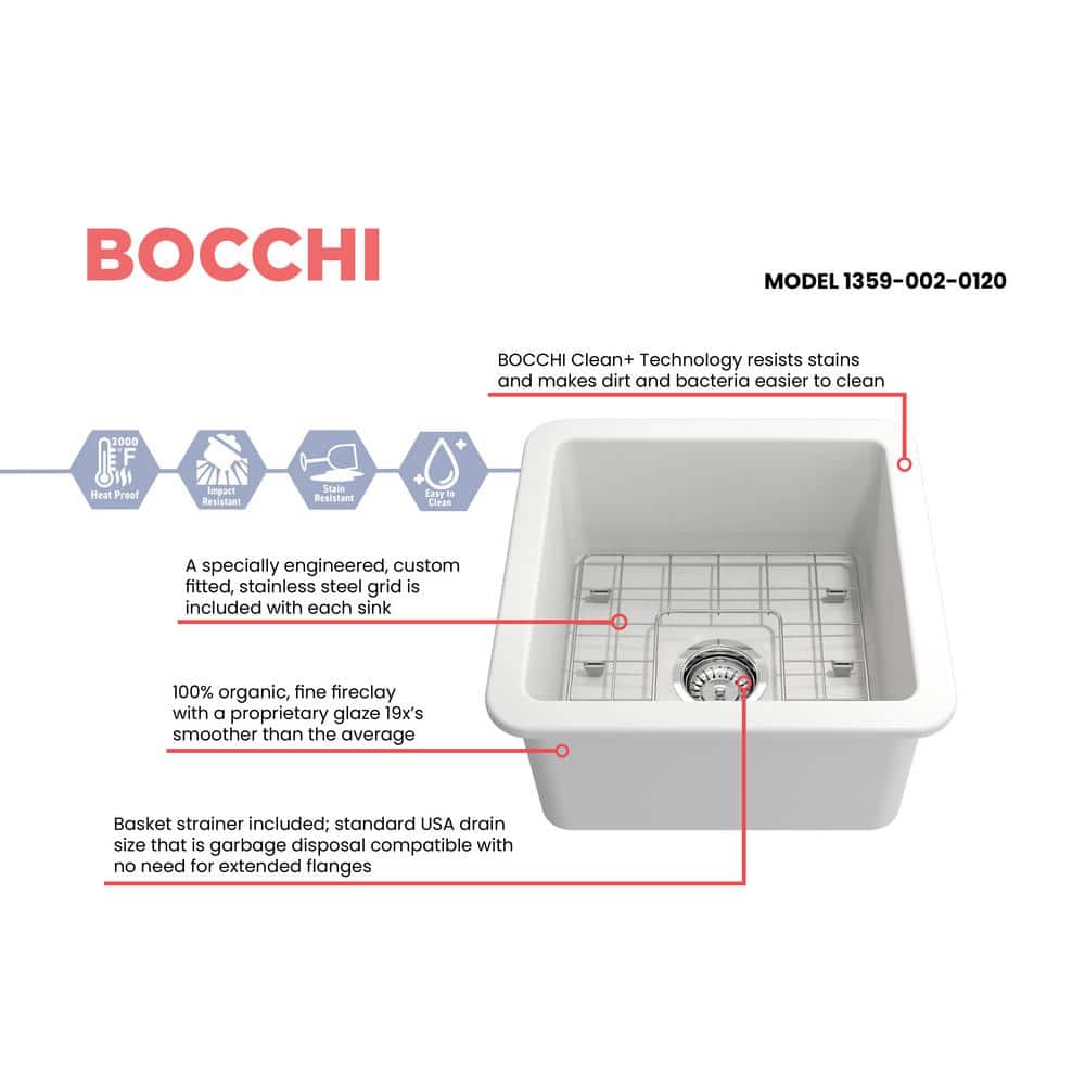 Matte White 18'' Fireclay Single Bowl Drop-in Kitchen Sink