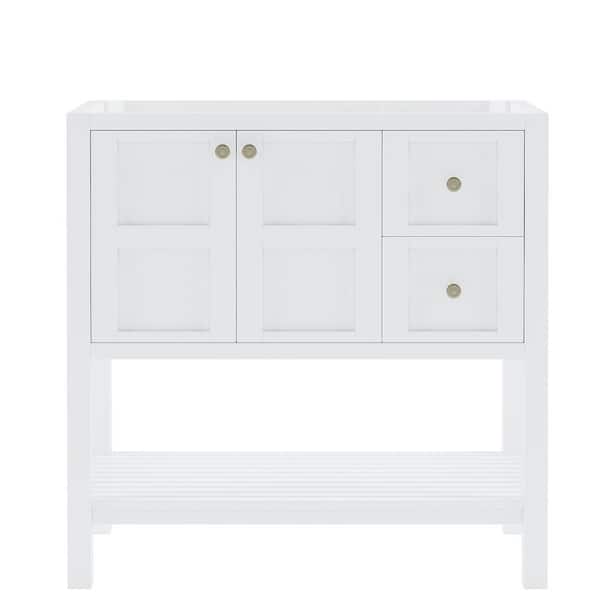 Virtu USA Winterfell 36 in. W x 22 in. D x 35 in. H Single Sink Bath Vanity Cabinet without Top in White