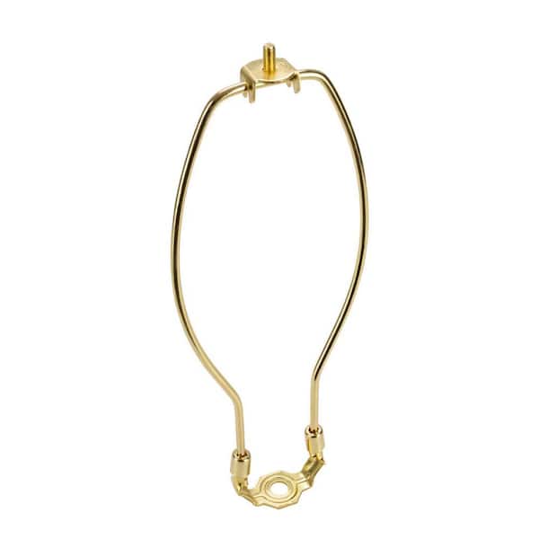 10 in. Polished Brass Detachable Lamp Harp with Saddle