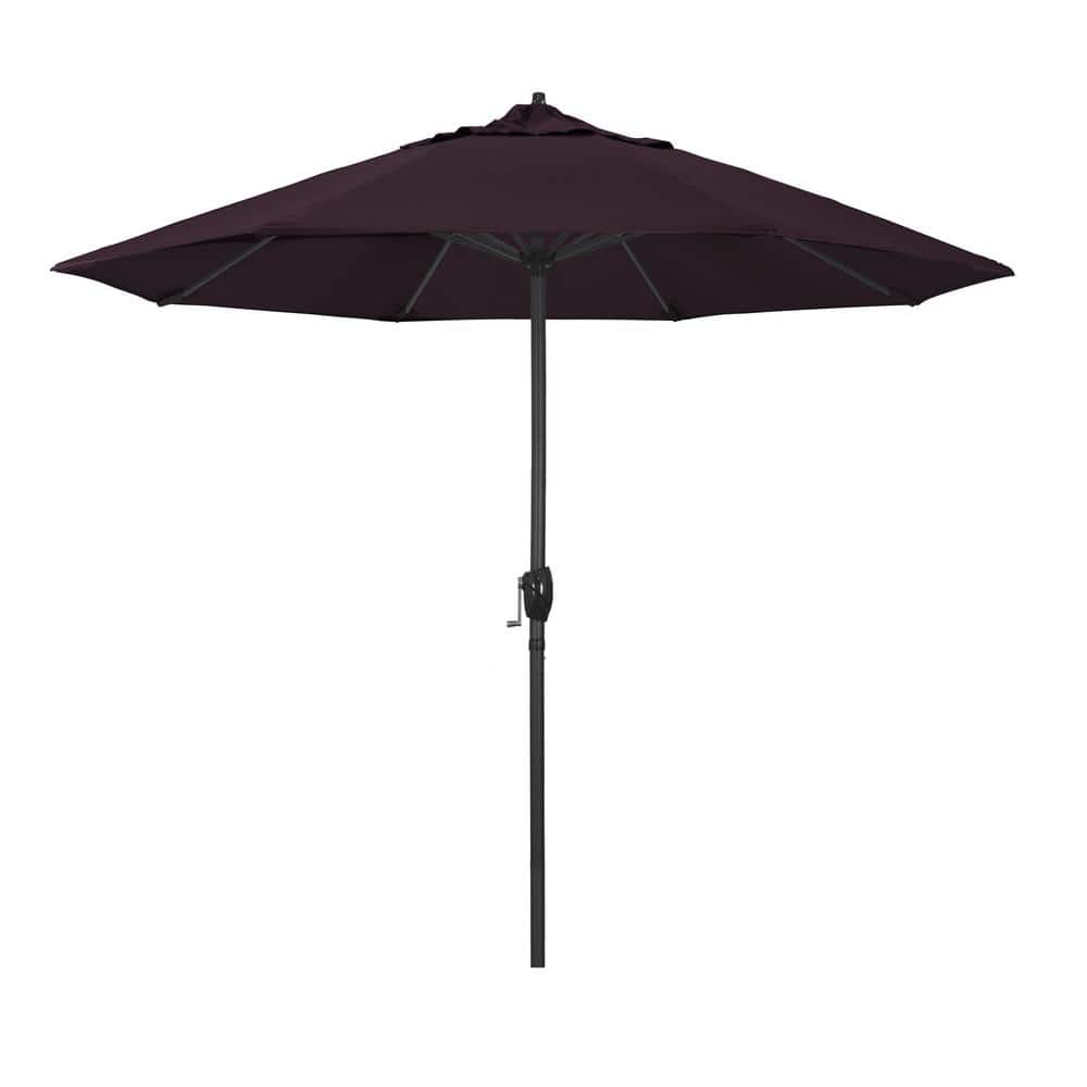 9 ft. Black Aluminum Market Patio Umbrella Auto Tilt in Purple Pacifica price history on PriceWatchPro