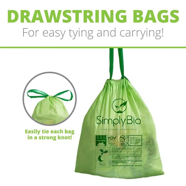 Goyunwell Compostable Trash Bags 8 Gallon Biodegradable Garbage Toilet Bags  40 Counts 2 Rolls Black
