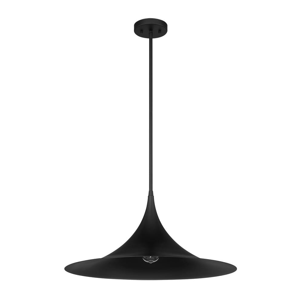 Savoy House Bowdin Matte Black 1-Light Pendant with Adjustable Height