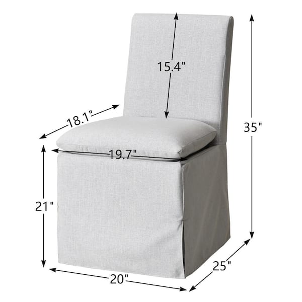 KINWELL Light Gray Performance Fabric Slipcover Upholstered