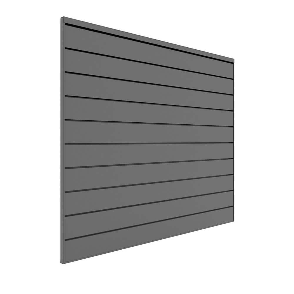 Proslat 4 ft. x 4 ft. PVC Slat Wall Panel in Light Gray 88106 - The ...