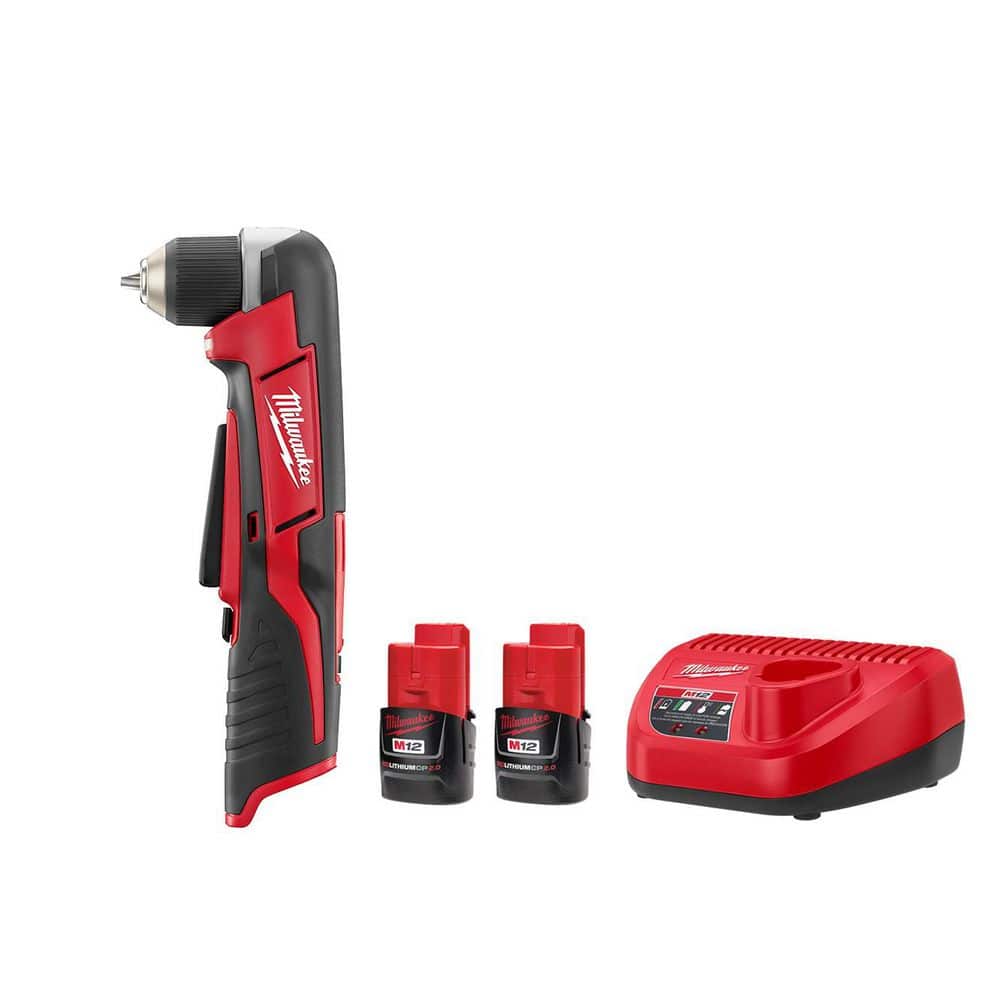M12 12V Lithium-Ion Cordless 3/8 in. Right Angle Drill with M12 2.0 Ah Battery (2 Pack) and Charger price history on PriceWatchPro