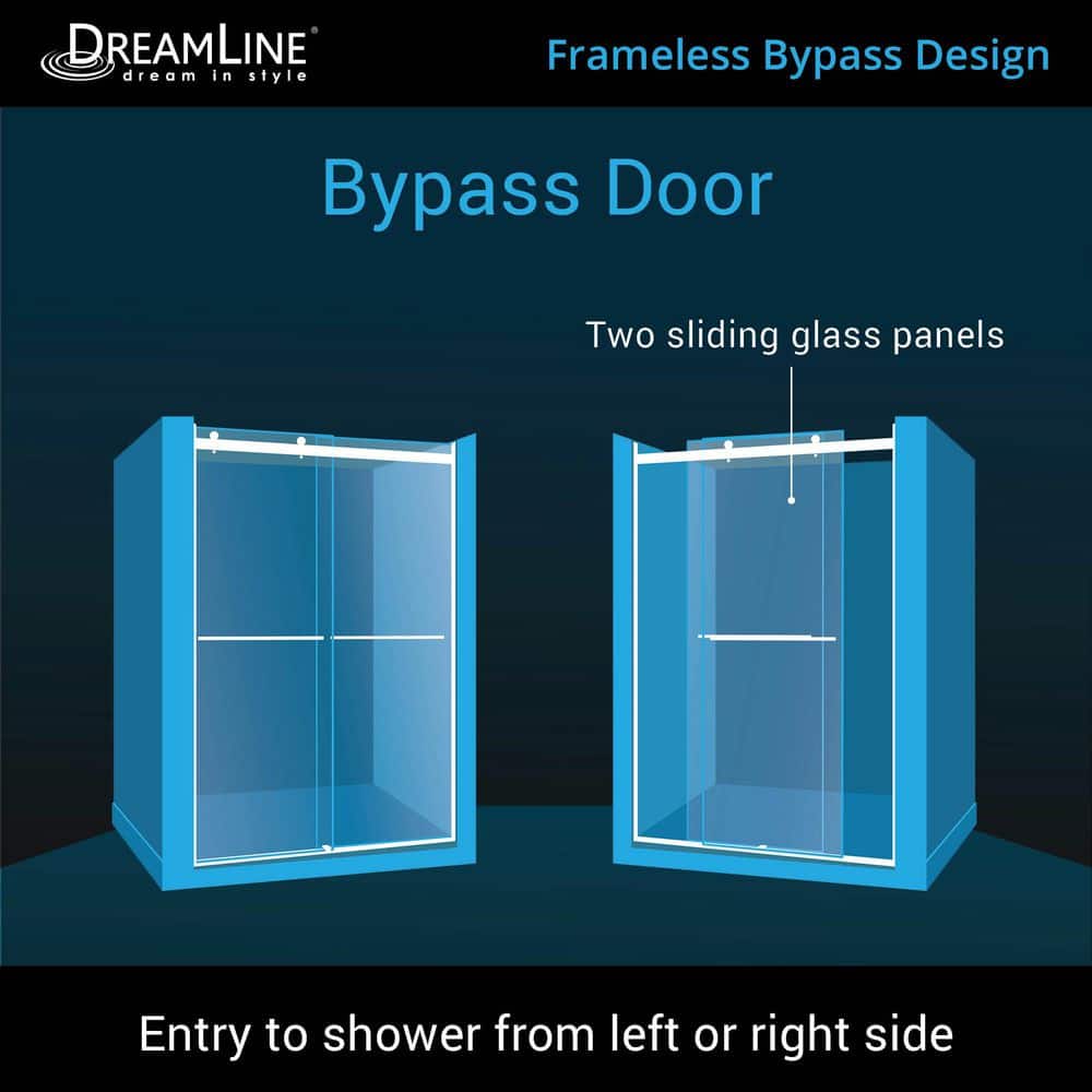 Essence 56-60" Matte Black Frameless Sliding Shower Door